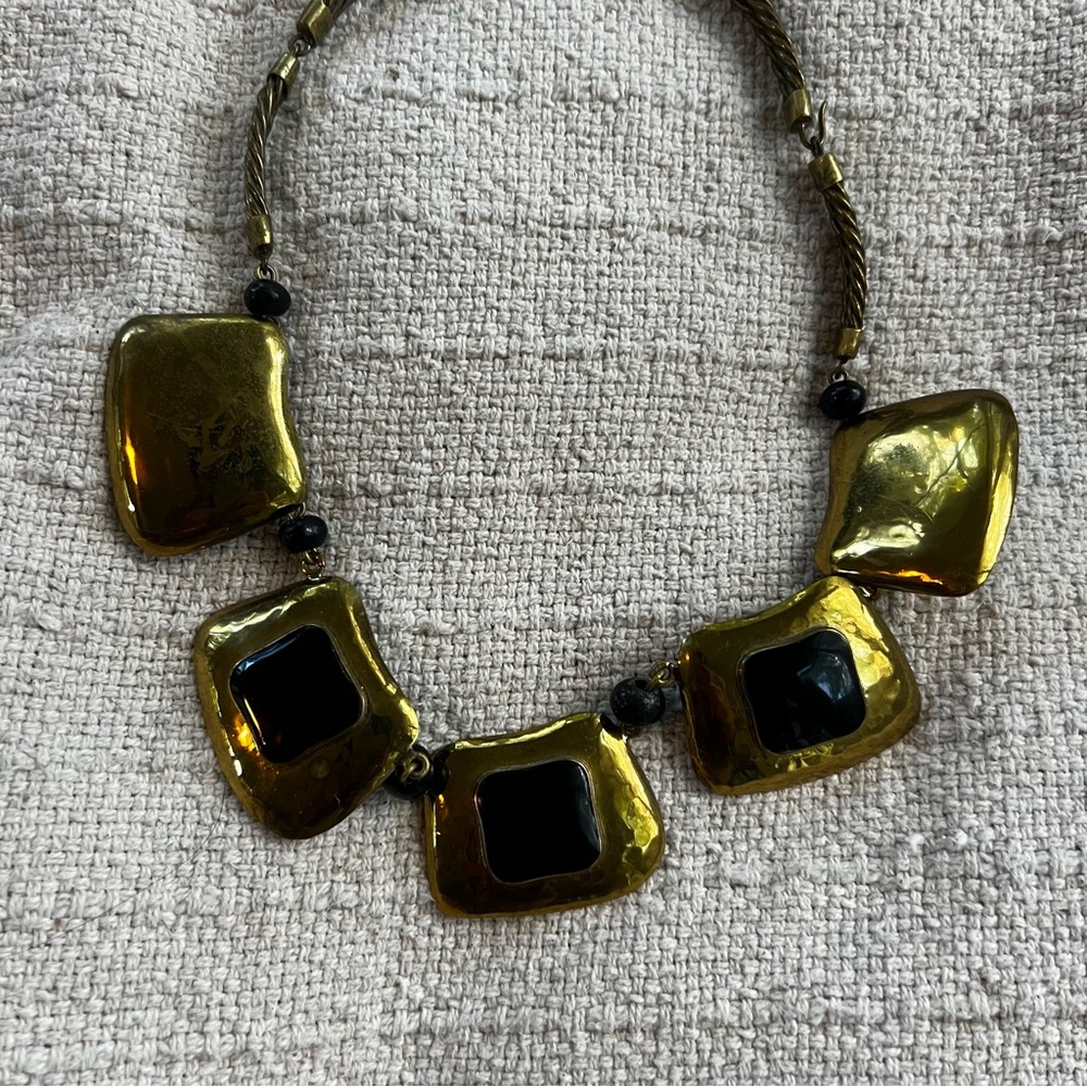 Vintage Modernist Brass Necklace